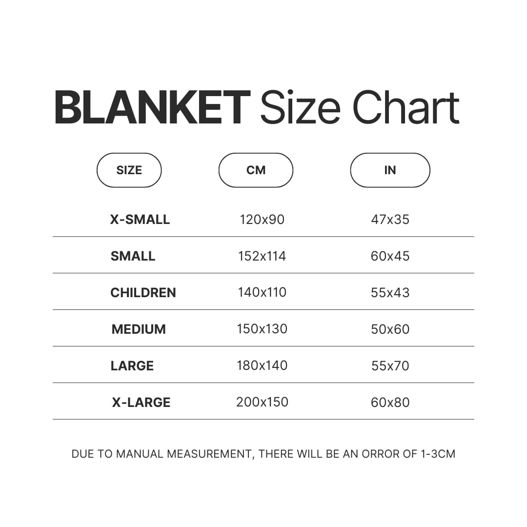 Blanket Size Chart - Stevie Nicks Shop