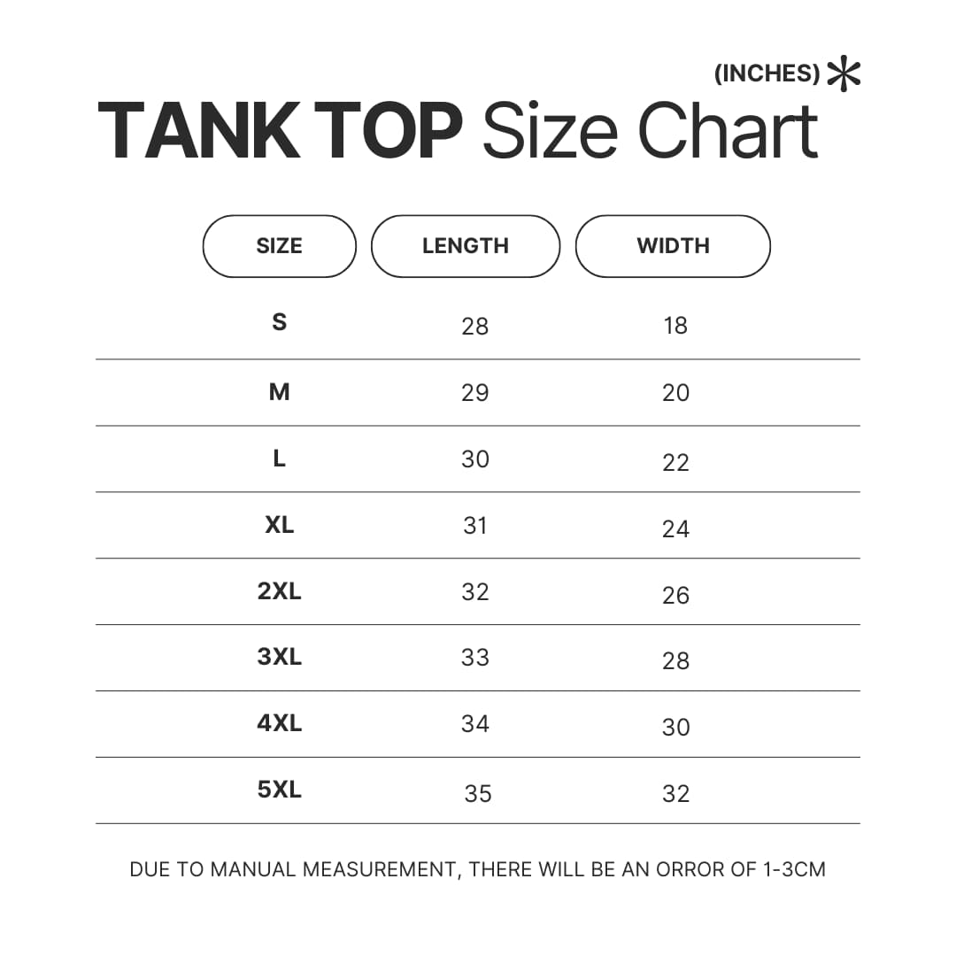 Tank Top Size Chart - Stevie Nicks Shop