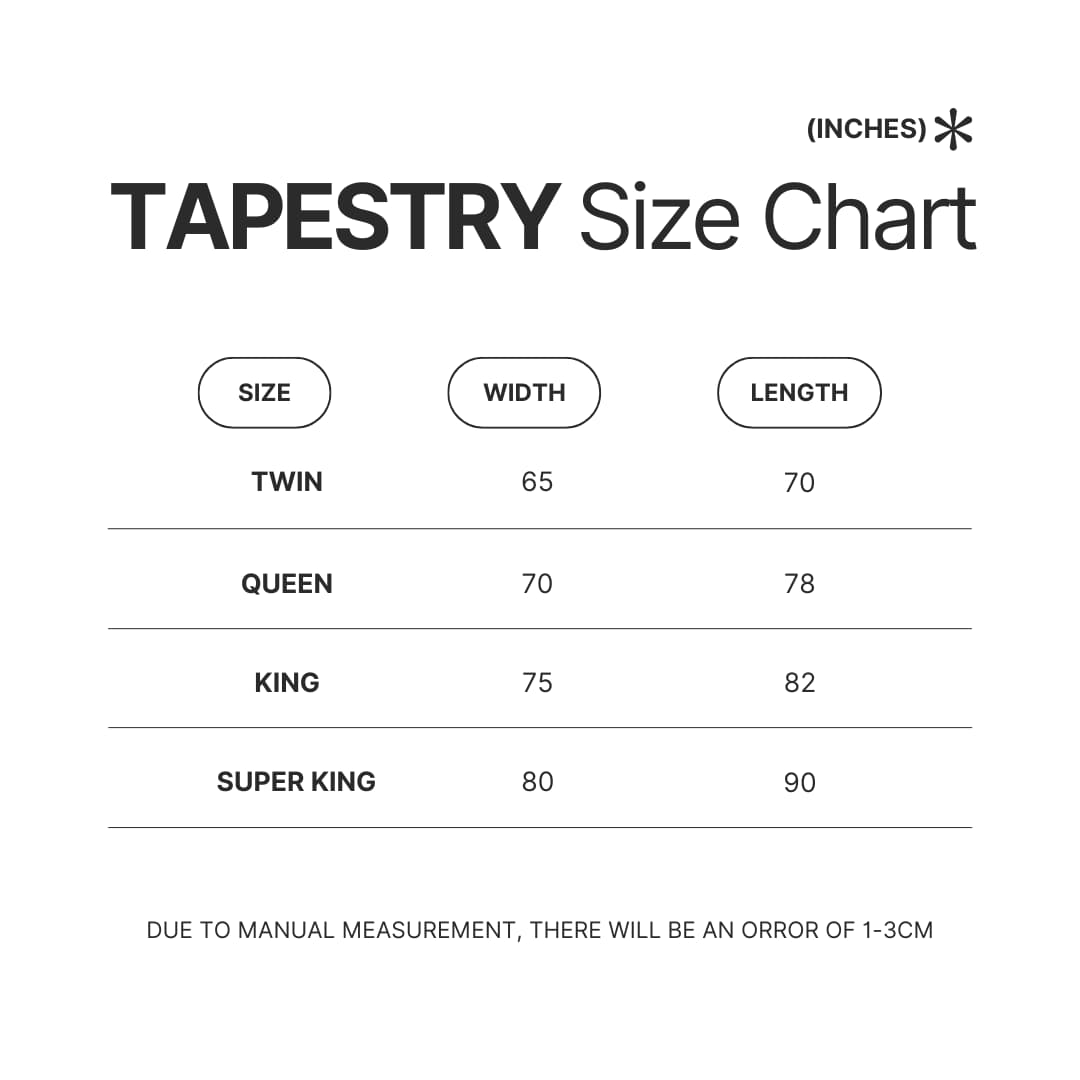 Tapestry Size Chart - Stevie Nicks Shop