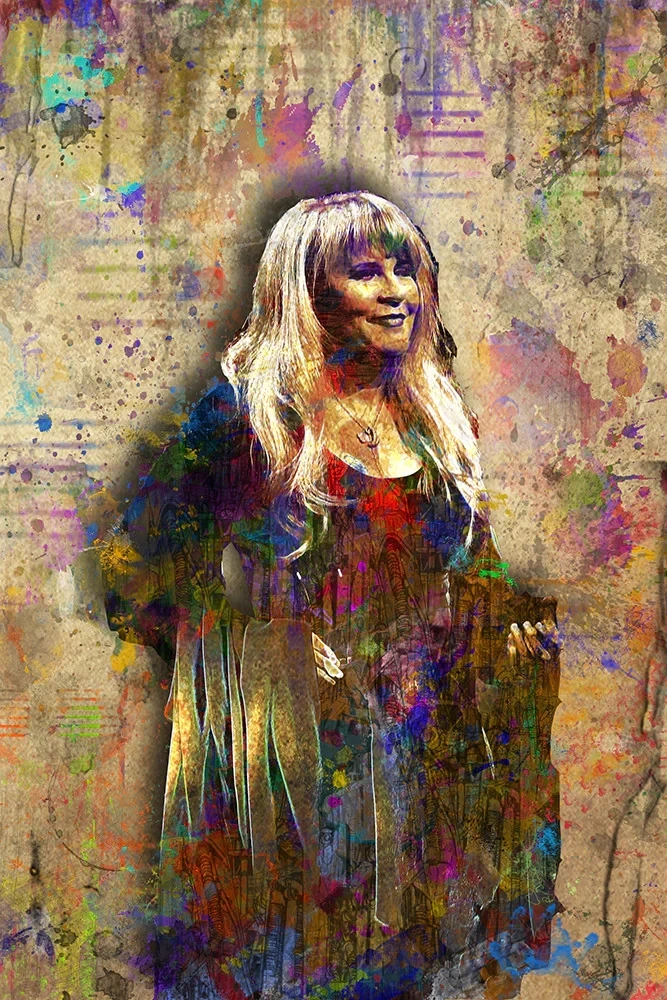 Vintage Stevie Nicks Singer Classic Portrait Poster Canvas Painting Wall Art Pictures Retro Room Home Bar 12 - Stevie Nicks Shop